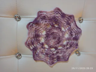 set di 3 Centrini uncinetto viola e rosa