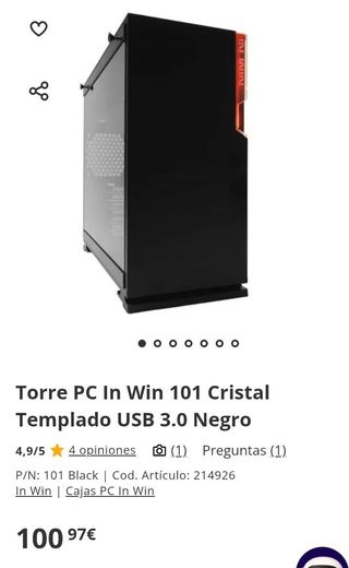 Caja/Torre ATX In Win 101 cristal USB 3.0 Negro