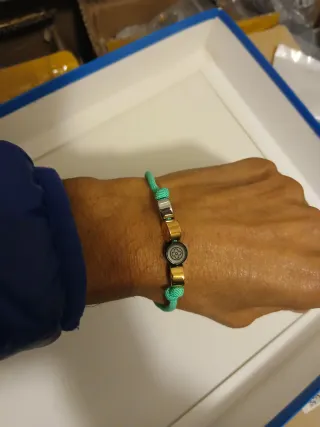 Bracciale cordino teal