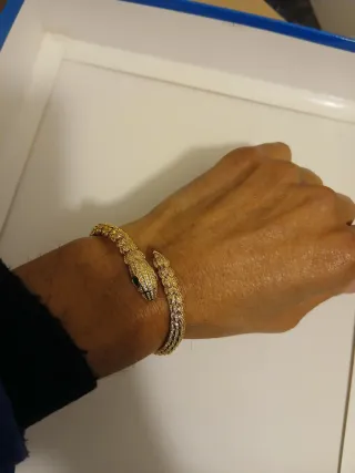 Bracciale Serpente Oro con Zirconi