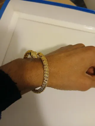 Bracciale Serpente Oro con Zirconi