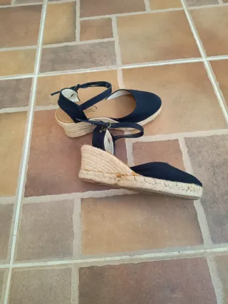 Morón - Talla 36 Alpargatas de cuña negras