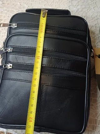 Bolso Piel Bandolera Hombre Negro