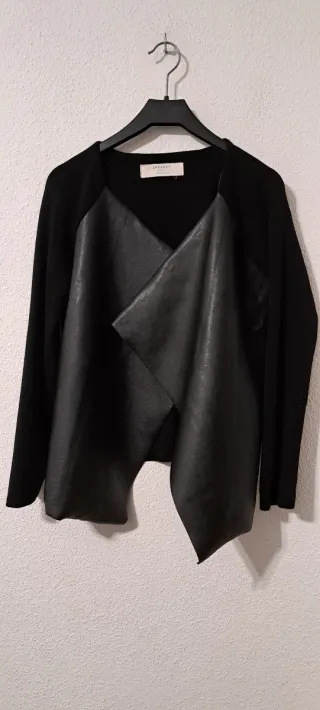 Cárdigan Zara Negro Piel Sintética