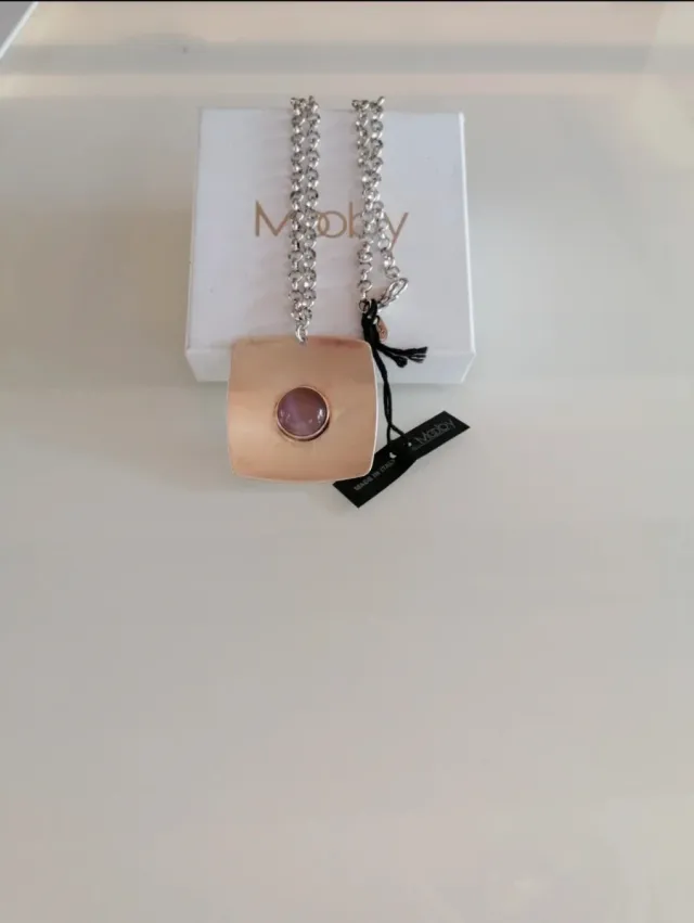 Collana Mooby donna argento e pietra viola