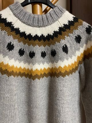 Jersey gris con estampado Fair Isle