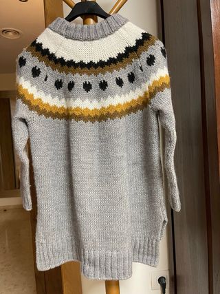 Jersey gris con estampado Fair Isle