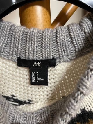 Jersey gris con estampado Fair Isle