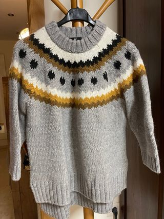 Jersey gris con estampado Fair Isle