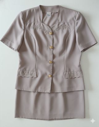 Conjunto de falda y chaqueta gris