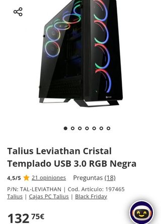 Talius Caja ATX Gaming Leviathan RGB USB 3.0