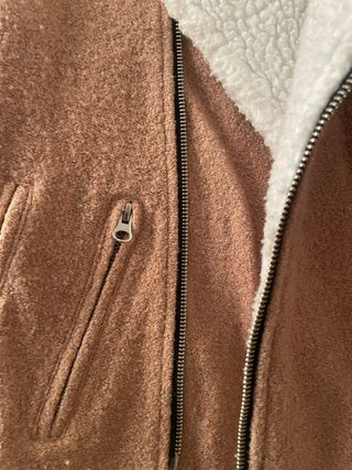 Chaqueta borrego marrón y blanco