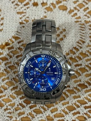 Reloj Festina Cronógrafo Azul y Plateado