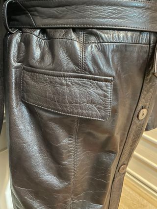 Abrigo de piel marrón