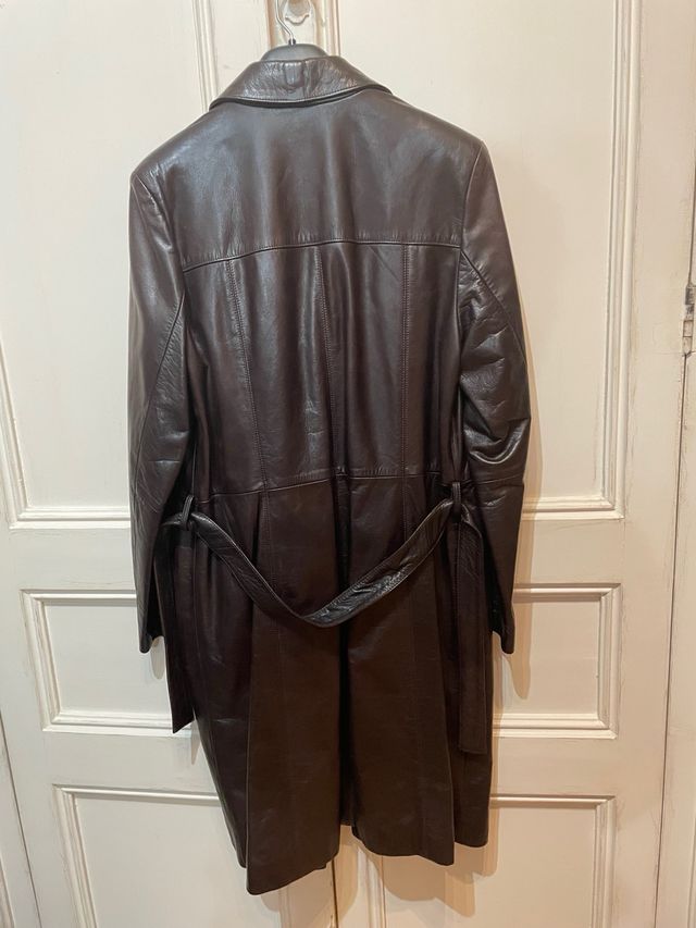 Abrigo de piel marrón