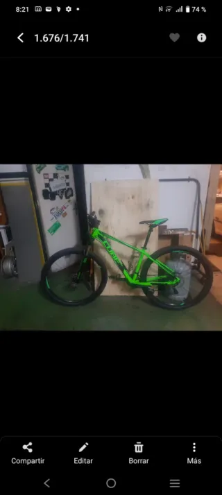 Bicicleta de montaña Cube verde 29 poco uso