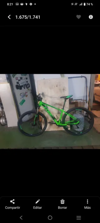Bicicleta de montaña Cube verde 29 poco uso