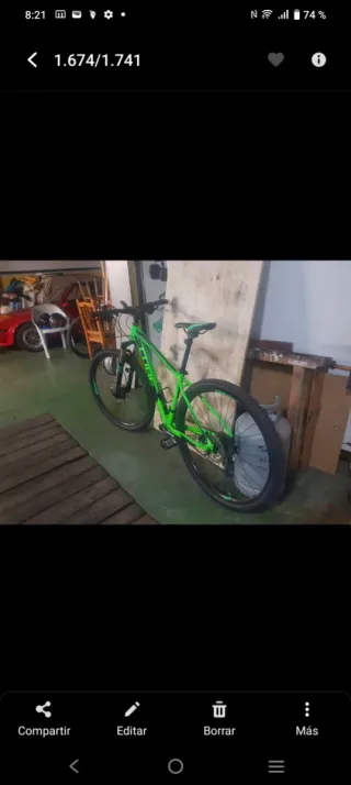 Bicicleta de montaña Cube verde 29 poco uso