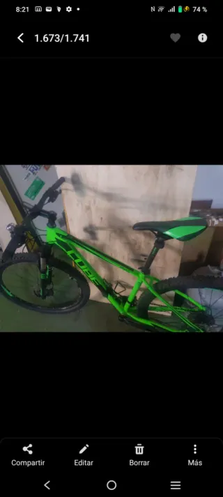 Bicicleta de montaña Cube verde 29 poco uso