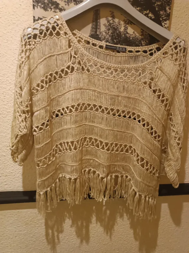 Jersey de crochet beige