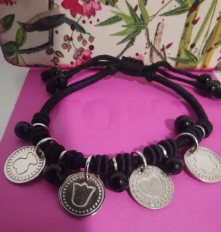 Pulsera Tous Cuerda, Plata y ónix