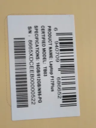 Portátil Teclast F17/pantalla 17 pulgadas