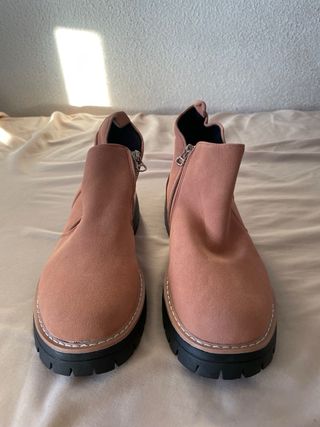 Botines marron con cremallera talla 40