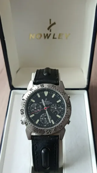 Reloj Nowley Cronógrafo Negro y Plateado