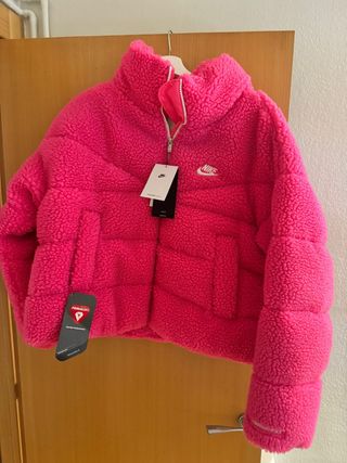 Chaqueta Nike Mujer Rosa Borreguito Nueva
