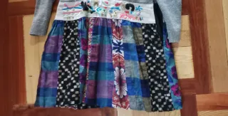 Vestido Desigual gris y multicolor