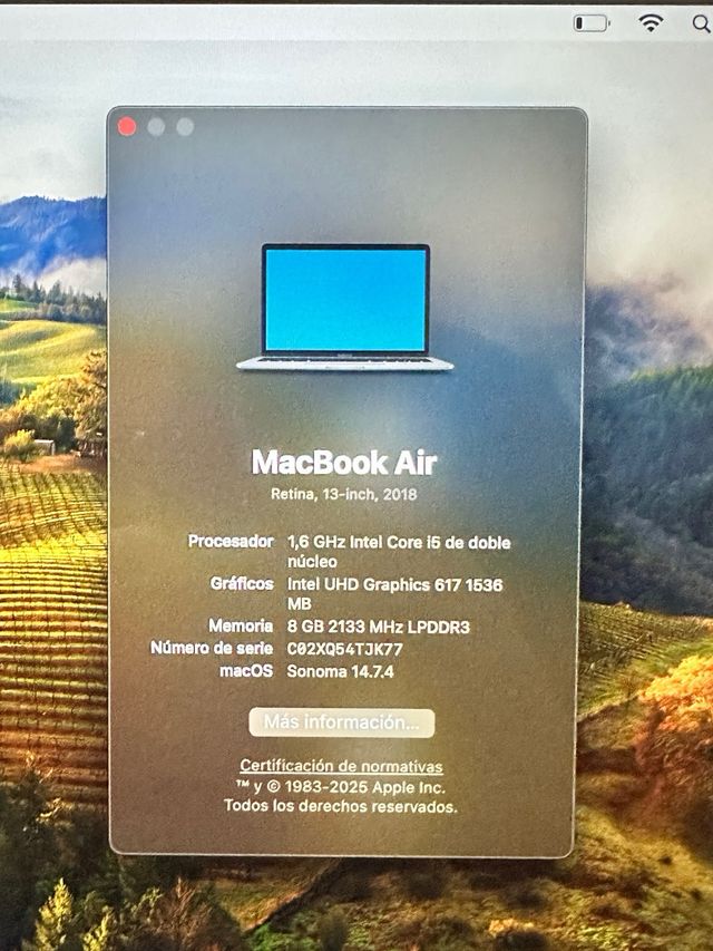 MacBook Air 13” (A1932) Gris Espacial