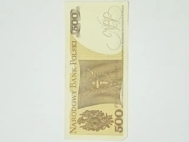 Billete 500 Zlotych Polonia NBP Coleccionismo
