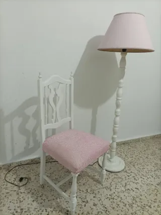 Lampada da terra vintage rosa