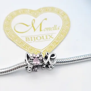 Charm argento 925 love zampetta dog cat cuore