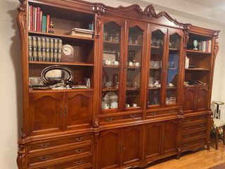 Mueble comedor roble madera y cristal