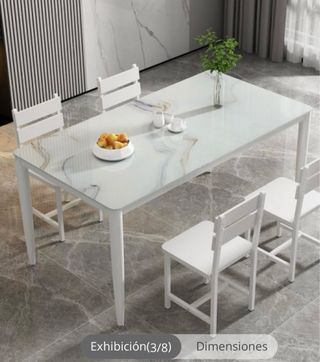 Tavolo da Pranzo in Cristallo e Metallo