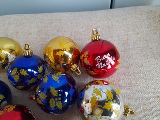 Palline Natalizie Vetro Oro e Rosso