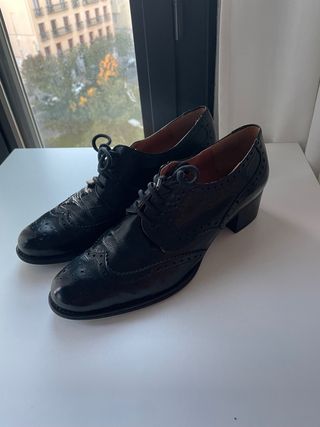 Zapatos Piel Oxford Tacón