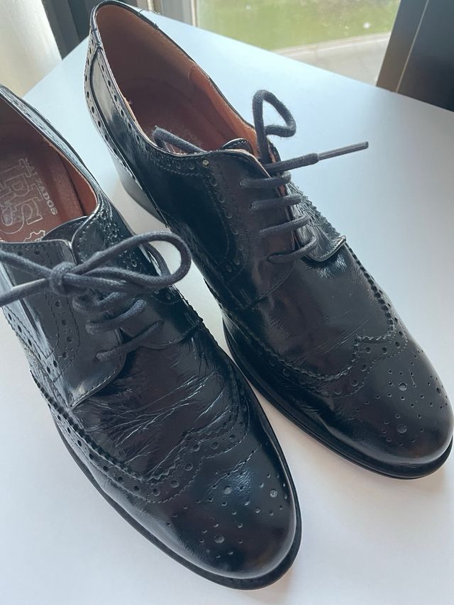 Zapatos Piel Oxford Tacón