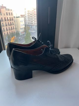 Zapatos Piel Oxford Tacón