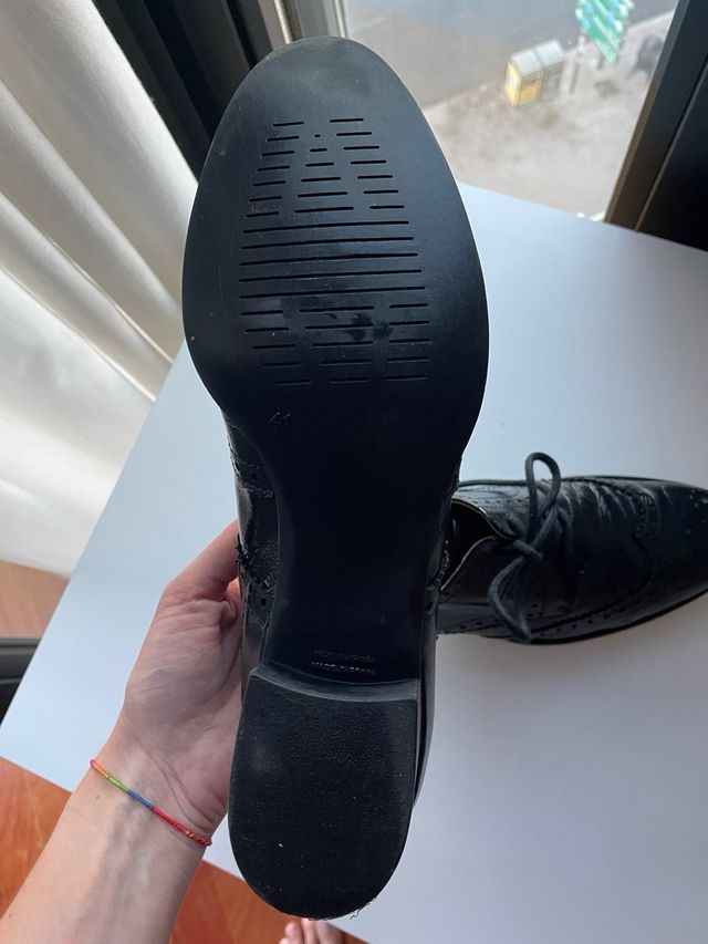 Zapatos Piel Oxford Tacón