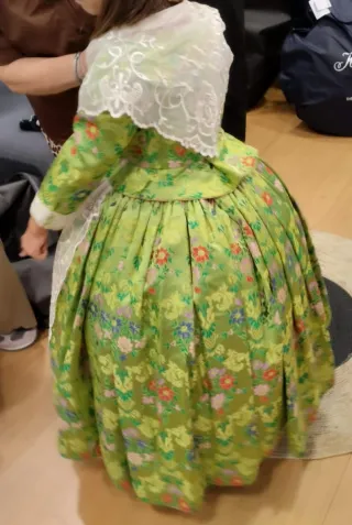 Traje Fallera Niña Verde Floral