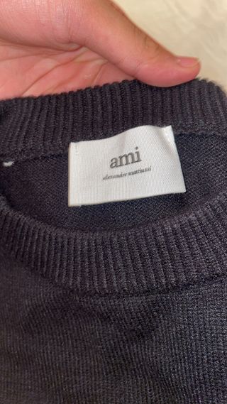 Sudadera Ami Paris Negra Logo Blanco