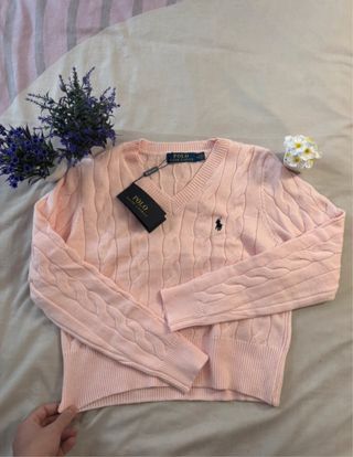 Jersey Polo Ralph Lauren rosa trenzado