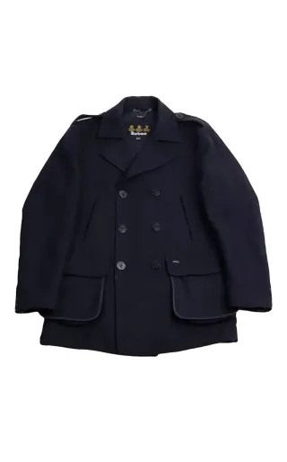 Cappotto lana Barbour uomo blu