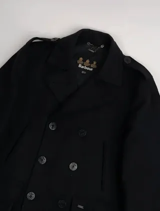 Cappotto lana Barbour uomo blu