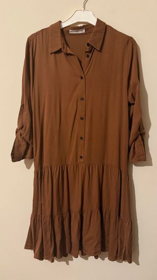Vestido camisero Mango marrón Talla XS