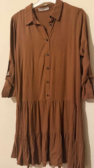 Vestido camisero Mango marrón Talla XS