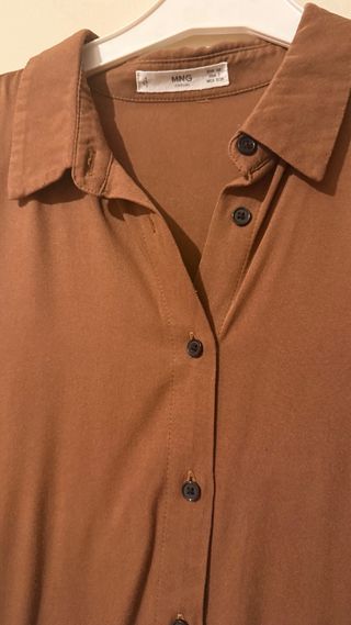 Vestido camisero Mango marrón Talla XS