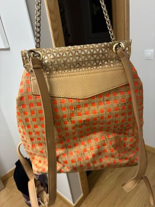 Mochila Desigual Marrón y Dorada